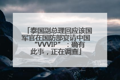 泰国副总理回应该国军官在国防部宴请中国“VVVIP”：确有此事，正在调查