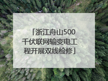 浙江舟山500千伏联网输变电工程开展双线检修