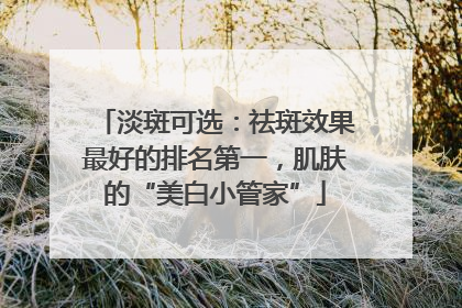 淡斑可选：祛斑效果最好的排名第一，肌肤的“美白小管家”