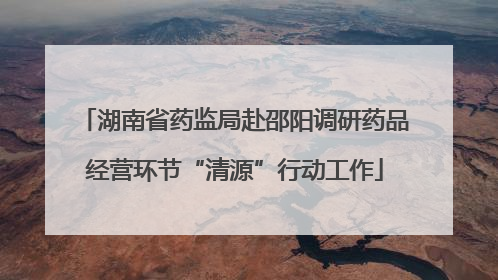 湖南省药监局赴邵阳调研药品经营环节“清源”行动工作