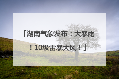湖南气象发布：大暴雨！10级雷暴大风！