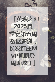英魂之刃2025夏季赛第五周数据速递，长发连庄MVP凯凯登周助攻王