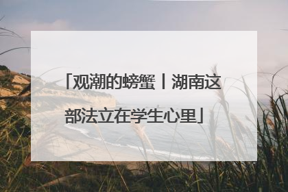 观潮的螃蟹丨湖南这部法立在学生心里