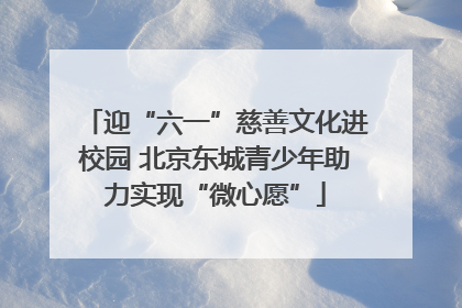 迎“六一”慈善文化进校园 北京东城青少年助力实现“微心愿”