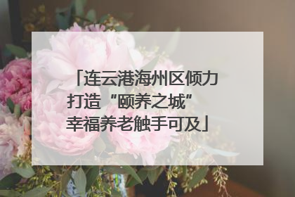 连云港海州区倾力打造“颐养之城” 幸福养老触手可及