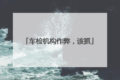 车检机构作弊，该抓