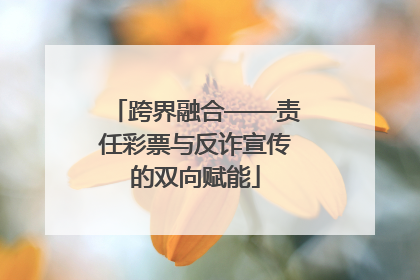 跨界融合——责任彩票与反诈宣传的双向赋能