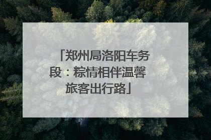 郑州局洛阳车务段：粽情相伴温馨旅客出行路