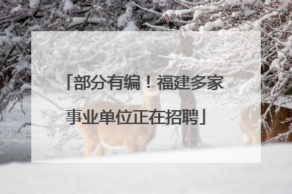 部分有编！福建多家事业单位正在招聘