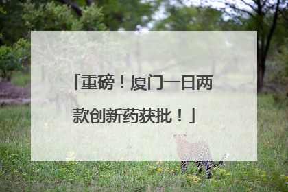 重磅！厦门一日两款创新药获批！