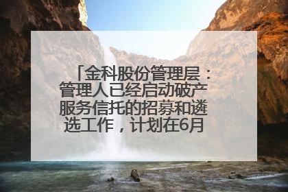 金科股份管理层：管理人已经启动破产服务信托的招募和遴选工作，计划在6月初召开评审会