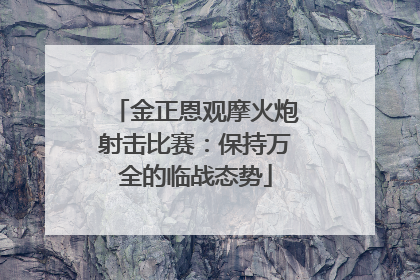 金正恩观摩火炮射击比赛：保持万全的临战态势