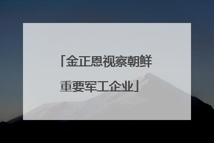 金正恩视察朝鲜重要军工企业