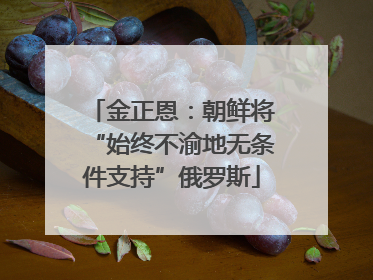 金正恩：朝鲜将“始终不渝地无条件支持”俄罗斯