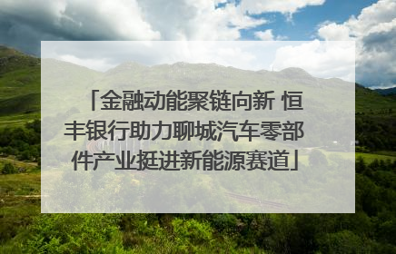金融动能聚链向新 恒丰银行助力聊城汽车零部件产业挺进新能源赛道