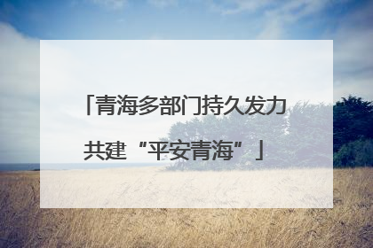 青海多部门持久发力共建“平安青海”