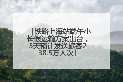 铁路上海站端午小长假运输方案出台，5天预计发送旅客238.5万人次