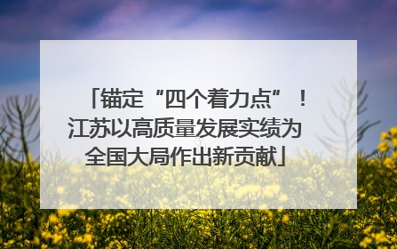 锚定“四个着力点”！江苏以高质量发展实绩为全国大局作出新贡献