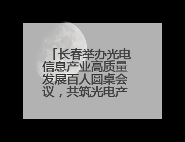 长春举办光电信息产业高质量发展百人圆桌会议，共筑光电产业创新生态