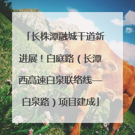 长株潭融城干道新进展！白庭路（长潭西高速白泉联络线—白泉路）项目建成