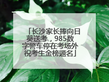 长沙家长捧向日葵送考，985数字警车停在考场外祝考生金榜题名