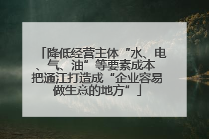 降低经营主体“水、电、气、油”等要素成本 把通江打造成“企业容易做生意的地方”