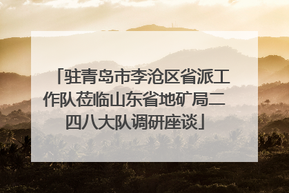 驻青岛市李沧区省派工作队莅临山东省地矿局二四八大队调研座谈