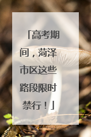 高考期间，菏泽市区这些路段限时禁行！