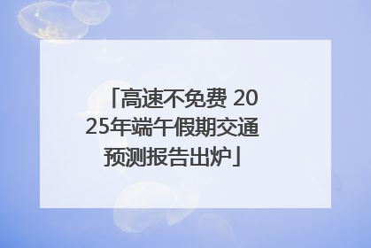 高速不免费 2025年端午假期交通预测报告出炉