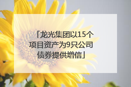 龙光集团以15个项目资产为9只公司债券提供增信