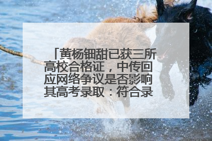 黄杨钿甜已获三所高校合格证，中传回应网络争议是否影响其高考录取：符合录取条件就能录取