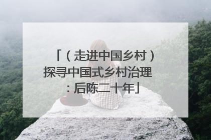 （走进中国乡村）探寻中国式乡村治理：后陈二十年