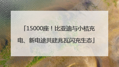 15000座！比亚迪与小桔充电、新电途共建兆瓦闪充生态