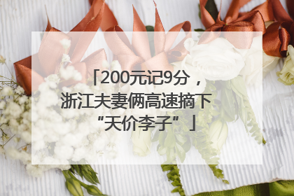 200元记9分，浙江夫妻俩高速摘下“天价李子”