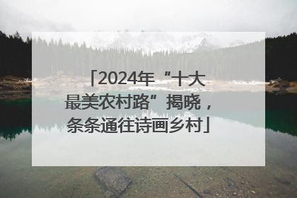 2024年“十大最美农村路”揭晓，条条通往诗画乡村