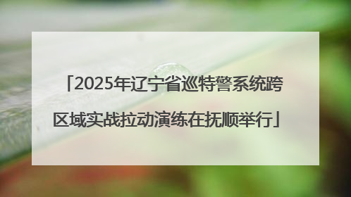 2025年辽宁省巡特警系统跨区域实战拉动演练在抚顺举行