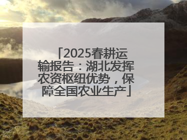 2025春耕运输报告：湖北发挥农资枢纽优势，保障全国农业生产
