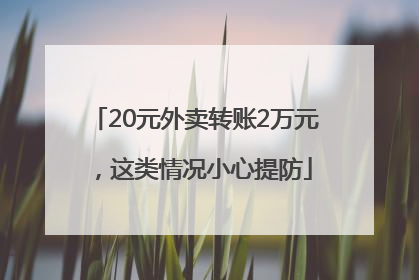 20元外卖转账2万元，这类情况小心提防