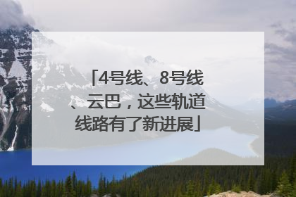 4号线、8号线、云巴，这些轨道线路有了新进展
