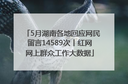 5月湖南各地回应网民留言14589次丨红网网上群众工作大数据