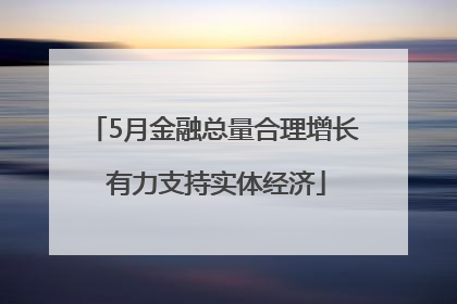 5月金融总量合理增长 有力支持实体经济
