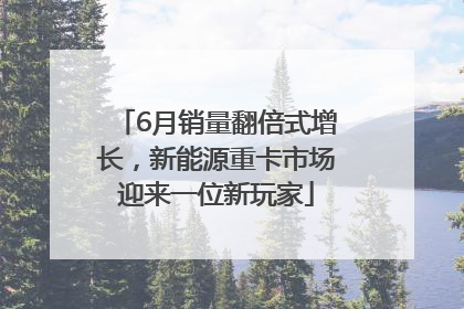 6月销量翻倍式增长，新能源重卡市场迎来一位新玩家