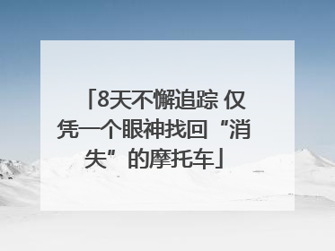 8天不懈追踪 仅凭一个眼神找回“消失”的摩托车