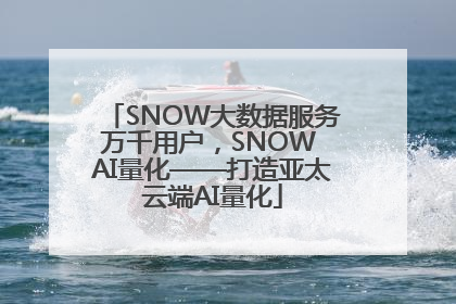 SNOW大数据服务万千用户，SNOW AI量化——打造亚太云端AI量化