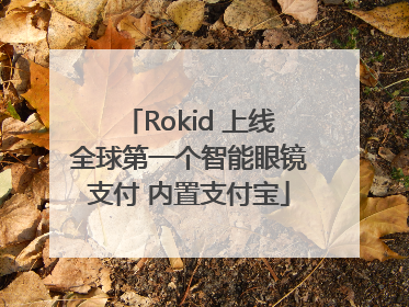 Rokid 上线全球第一个智能眼镜支付 内置支付宝